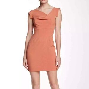 Black Halo JACKIE O Mini Dress celebrity favorite pale peach career old money